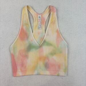 Free People Movement Free Throw Crop Tie Dye Crop Top Women's XS Rainbow Combo